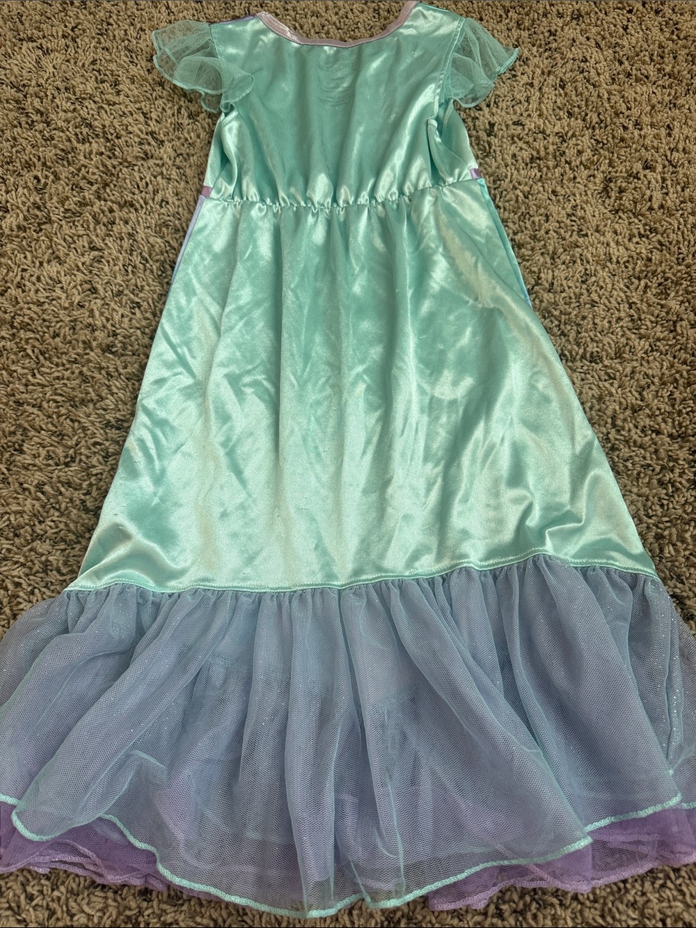 Disney Ariel Ombre Pastel Green Blue Purple Nightgown with Tulle - Picture 3 of 3